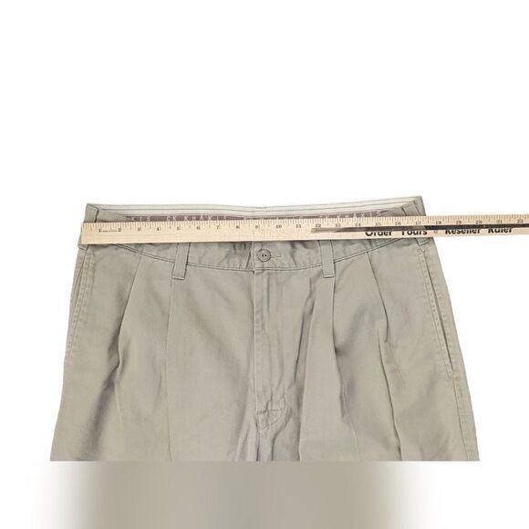 CK Calvin Klein Men's Khakis Vintage 90s Tan Pants Pleated Size 36 - Picture 8 of 10